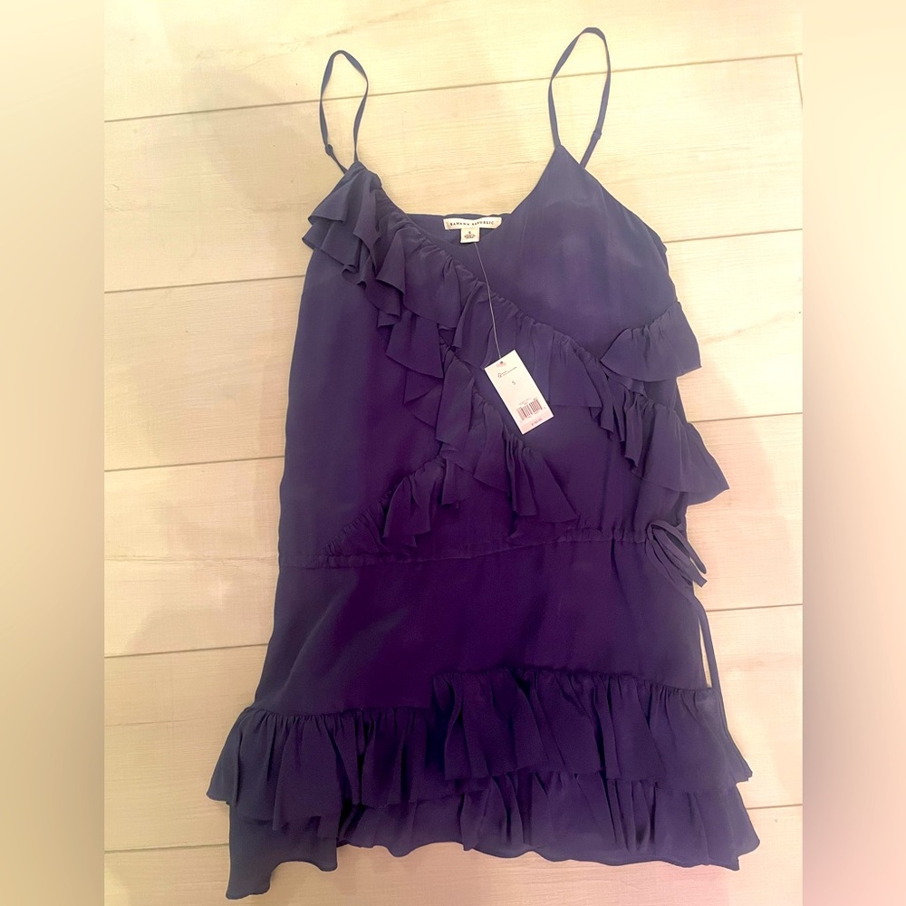 NWT Banana Republic silk ruffle dress -small